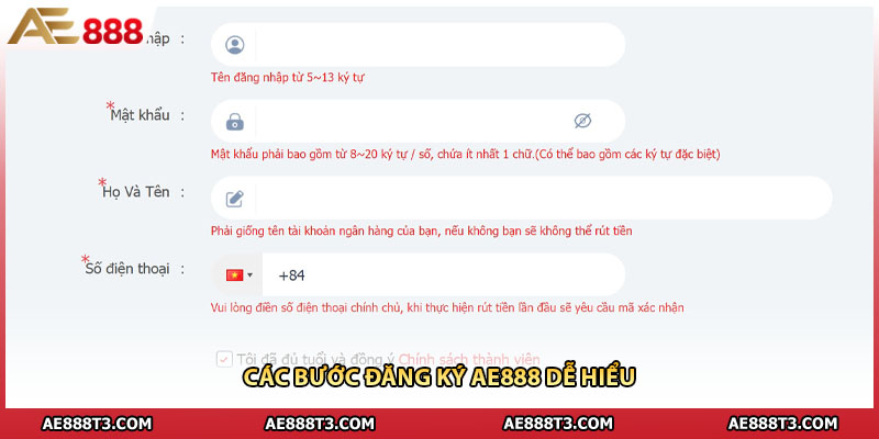 Các bước đăng ký AE888 dễ hiểu